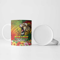 Hawaiian Reggae Ceramic Mug Jawaiian One Love-Tribal Tatoos and Rastafari Lion - Polynesian Pride