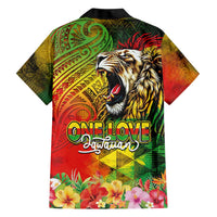 Hawaiian Reggae Family Matching Mermaid Dress and Hawaiian Shirt Jawaiian One Love-Tribal Tatoos and Rastafari Lion LT03 - Polynesian Pride