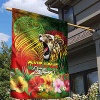 Hawaiian Reggae Garden Flag Jawaiian One Love-Tribal Tatoos and Rastafari Lion - Polynesian Pride