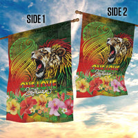 Hawaiian Reggae Garden Flag Jawaiian One Love-Tribal Tatoos and Rastafari Lion - Polynesian Pride