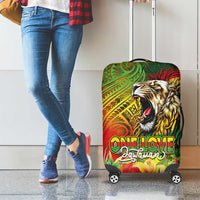 Hawaiian Reggae Luggage Cover Jawaiian One Love-Tribal Tatoos and Rastafari Lion - Polynesian Pride