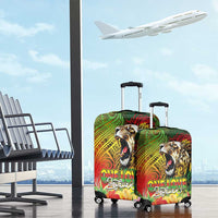 Hawaiian Reggae Luggage Cover Jawaiian One Love-Tribal Tatoos and Rastafari Lion - Polynesian Pride