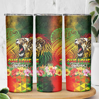 Hawaiian Reggae Skinny Tumbler Jawaiian One Love-Tribal Tatoos and Rastafari Lion - Polynesian Pride