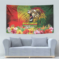 Hawaiian Reggae Tapestry Jawaiian One Love-Tribal Tatoos and Rastafari Lion - Polynesian Pride