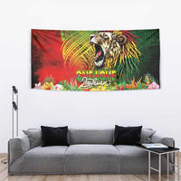 Hawaiian Reggae Tapestry Jawaiian One Love-Tribal Tatoos and Rastafari Lion - Polynesian Pride