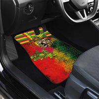Hawaiian Reggae Car Mats Kakau Art Motifs with Ohia Lehua and Rastafari Lion - Polynesian Pride