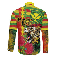 Hawaiian Reggae Family Matching Summer Maxi Dress and Hawaiian Shirt Kakau Art Motifs with Ohia Lehua and Rastafari Lion - Polynesian Pride