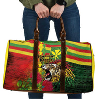 Hawaiian Reggae Travel Bag Kakau Art Motifs with Ohia Lehua and Rastafari Lion - Polynesian Pride