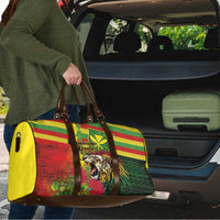 Hawaiian Reggae Travel Bag Kakau Art Motifs with Ohia Lehua and Rastafari Lion - Polynesian Pride