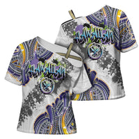 Traditional Art Hawaiian Kakau Tattoos Cross Shoulder Shirt Graffiti Style LT03 - Polynesian Pride