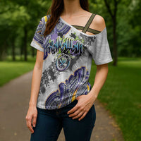 Traditional Art Hawaiian Kakau Tattoos Cross Shoulder Shirt Graffiti Style LT03 - Polynesian Pride