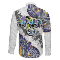 Traditional Art Hawaiian Kakau Tattoos Family Matching Off The Shoulder Long Sleeve Dress and Hawaiian Shirt Graffiti Style LT03 - Polynesian Pride