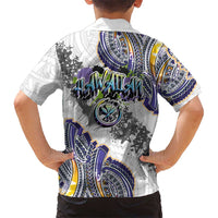 Traditional Art Hawaiian Kakau Tattoos Family Matching Summer Maxi Dress and Hawaiian Shirt Graffiti Style LT03 - Polynesian Pride