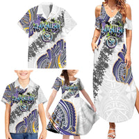 Traditional Art Hawaiian Kakau Tattoos Family Matching Summer Maxi Dress and Hawaiian Shirt Graffiti Style - Polynesian Pride