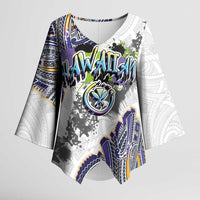 Traditional Art Hawaiian Kakau Tattoos Kimono Sleeve Blouse Graffiti Style - Polynesian Pride