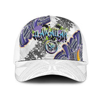 Traditional Art Hawaiian Kakau Tattoos Mesh Trucker Cap Graffiti Style LT03 One Size White White - Polynesian Pride