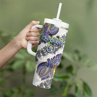 Traditional Art Hawaiian Kakau Tattoos Tumbler With Handle Graffiti Style - Polynesian Pride