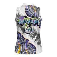 Traditional Art Hawaiian Kakau Tattoos Women Sleeveless Polo Shirt Graffiti Style - Polynesian Pride