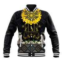 Flores de Mayo and Filipino Fiesta Baseball Jacket The Sun-Jasmine and Polynesian Yakan Tattoo Barong Style