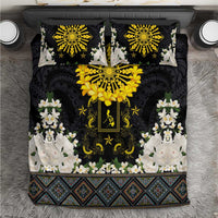 Flores de Mayo and Filipino Fiesta Bedding Set The Sun-Jasmine and Polynesian Yakan Tattoo Barong Style