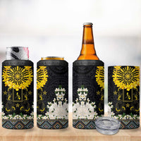 Flores de Mayo and Filipino Fiesta 4 in 1 Can Cooler Tumbler The Sun-Jasmine and Polynesian Yakan Tattoo Barong Style
