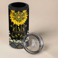 Flores de Mayo and Filipino Fiesta 4 in 1 Can Cooler Tumbler The Sun-Jasmine and Polynesian Yakan Tattoo Barong Style