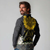 Flores de Mayo and Filipino Fiesta Long Sleeve Polo Shirt The Sun-Jasmine and Polynesian Yakan Tattoo Barong Style