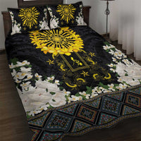 Flores de Mayo and Filipino Fiesta Quilt Bed Set The Sun-Jasmine and Polynesian Yakan Tattoo Barong Style