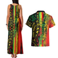 Aotearoa Reggae Couples Matching Tank Maxi Dress and Hawaiian Shirt Maori Reggae-One Love