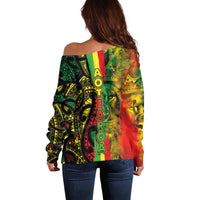 Aotearoa Reggae Off Shoulder Sweater Maori Reggae-One Love