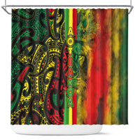 Aotearoa Reggae Shower Curtain Maori Reggae-One Love LT03 Reggae - Polynesian Pride