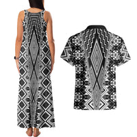 Aotearoa Tukutuku and Poutama Motif Classic Couples Matching Tank Maxi Dress and Hawaiian Shirt