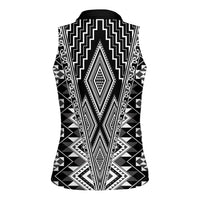 Aotearoa Tukutuku and Poutama Motif Classic Women Sleeveless Polo Shirt
