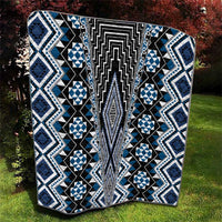 Blue Aotearoa Tukutuku and Poutama Motif Quilt LT03 - Polynesian Pride