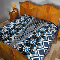 Blue Aotearoa Tukutuku and Poutama Motif Quilt LT03 - Polynesian Pride