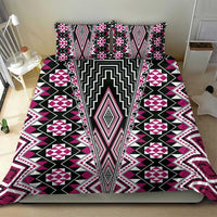 Pink Aotearoa Tukutuku and Poutama Motif Bedding Set