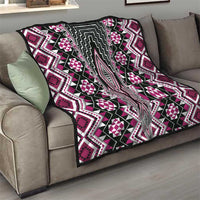 Pink Aotearoa Tukutuku and Poutama Motif Quilt LT03 - Polynesian Pride