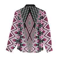 Pink Aotearoa Tukutuku and Poutama Motif Women Casual Shirt