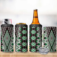 Green Aotearoa Tukutuku and Poutama Motif 4 in 1 Can Cooler Tumbler