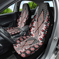 Red Aotearoa Tukutuku and Poutama Motif Car Seat Cover
