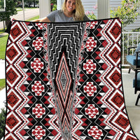Red Aotearoa Tukutuku and Poutama Motif Quilt LT03 Red - Polynesian Pride