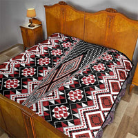 Red Aotearoa Tukutuku and Poutama Motif Quilt LT03 - Polynesian Pride