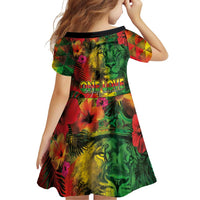 Hawaiian Reggae Family Matching Puletasi and Hawaiian Shirt Tropical Plants and Tribal Kakau Tattoo-One Love Jawaiian