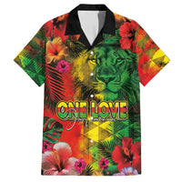 Hawaiian Reggae Family Matching Tank Maxi Dress and Hawaiian Shirt Tropical Plants and Tribal Kakau Tattoo-One Love Jawaiian