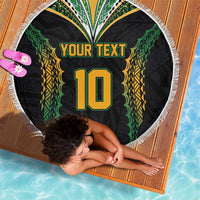 Custom Cook Islands Rugby League Beach Blanket Tatau Tribal Pattern-Special Edition Black Color