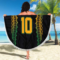 Custom Cook Islands Rugby League Beach Blanket Tatau Tribal Pattern-Special Edition Black Color