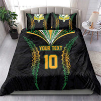Custom Cook Islands Rugby League Bedding Set Tatau Tribal Pattern-Special Edition Black Color