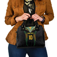 Custom Cook Islands Rugby League Shoulder Handbag Tatau Tribal Pattern-Special Edition Black Color