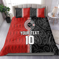 Custom Tonga and New Zealand Rugby Bedding Set Maori Mix Ngatu Pattern