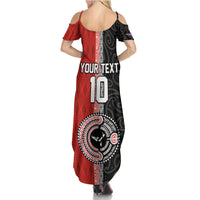 Custom Tonga and New Zealand Rugby Family Matching Summer Maxi Dress and Hawaiian Shirt Maori Mix Ngatu Pattern